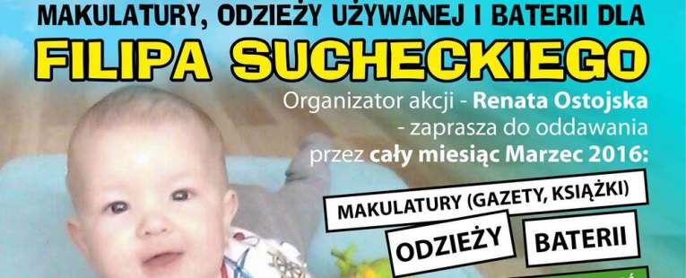 Plakat Filipa Sucheckiego, promujący zbiórkę